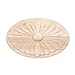 MUXSAM 1Pc Simple Unpainted Solid Wood Carved Oval Flower Pattern Door Central Applique Onlay Decal for Furniture - Image 2