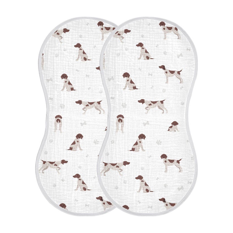 YYZZH German Shorthaired Pointer Muslin Burp Cloths for Baby 2 Pack 100 Cotton Baby Washcloths Bibs for Boy Girl - Image 3