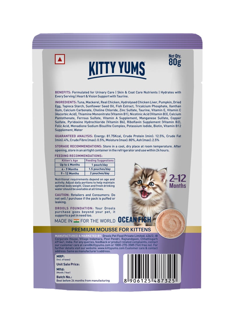 Kitty Yums Ocean Fish Mousse Kitten 80gm – Pack of 24 - Image 2