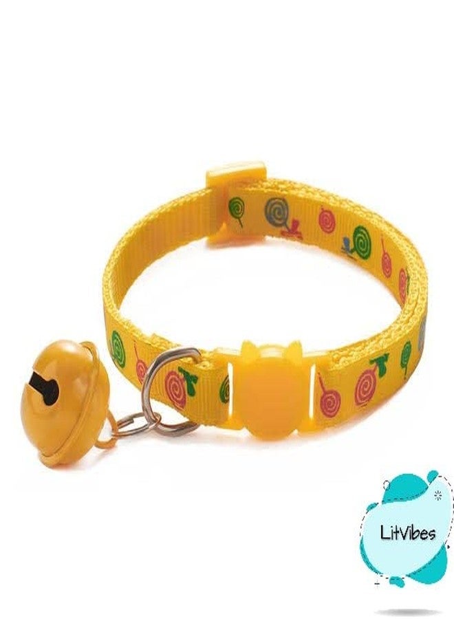 LitVibes Cat Collar Set Of 3 With Bell,Kitten Kitty & Small Dogs Soft Adjustable Collar,Safe,Breakaway For Cats And Puppies-Red,Yellow,Blue (Lollipop Design),?14 cm,W_2 cm - Image 3