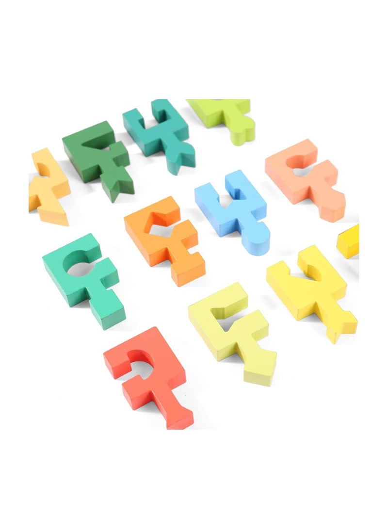 نيبمينينت Wooden Shapes Puzzles Blocks, Jigsaw 3D Logic IQ Game Shape Sorter, Geometric Brain Montessori Toys, Preschool STEM Educational Learning Gift, for 3 4 5 6 Year Old Toddlers Kids Boys Girls - Image 3