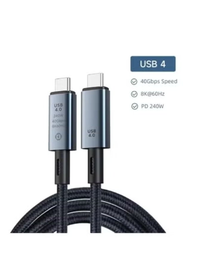 Thunderbolt 4.0 USB-C to USB-C Cable – 2m High-Speed Data & Charging – Supports 8K at 60Hz & 240W Power Delivery - Image 1
