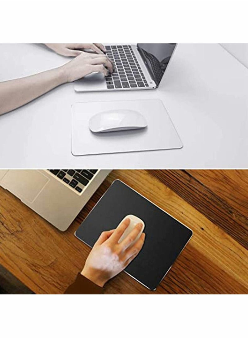 SYOSI - Metal Aluminum Mouse Pad, Smooth Ultra-Thin Hard Mouse pad for Office and Games, Double-Sided Waterproof, Fast and Precise Control of Laptop, Computer and Personal Computer Mouse pad (Silver) - Image 1