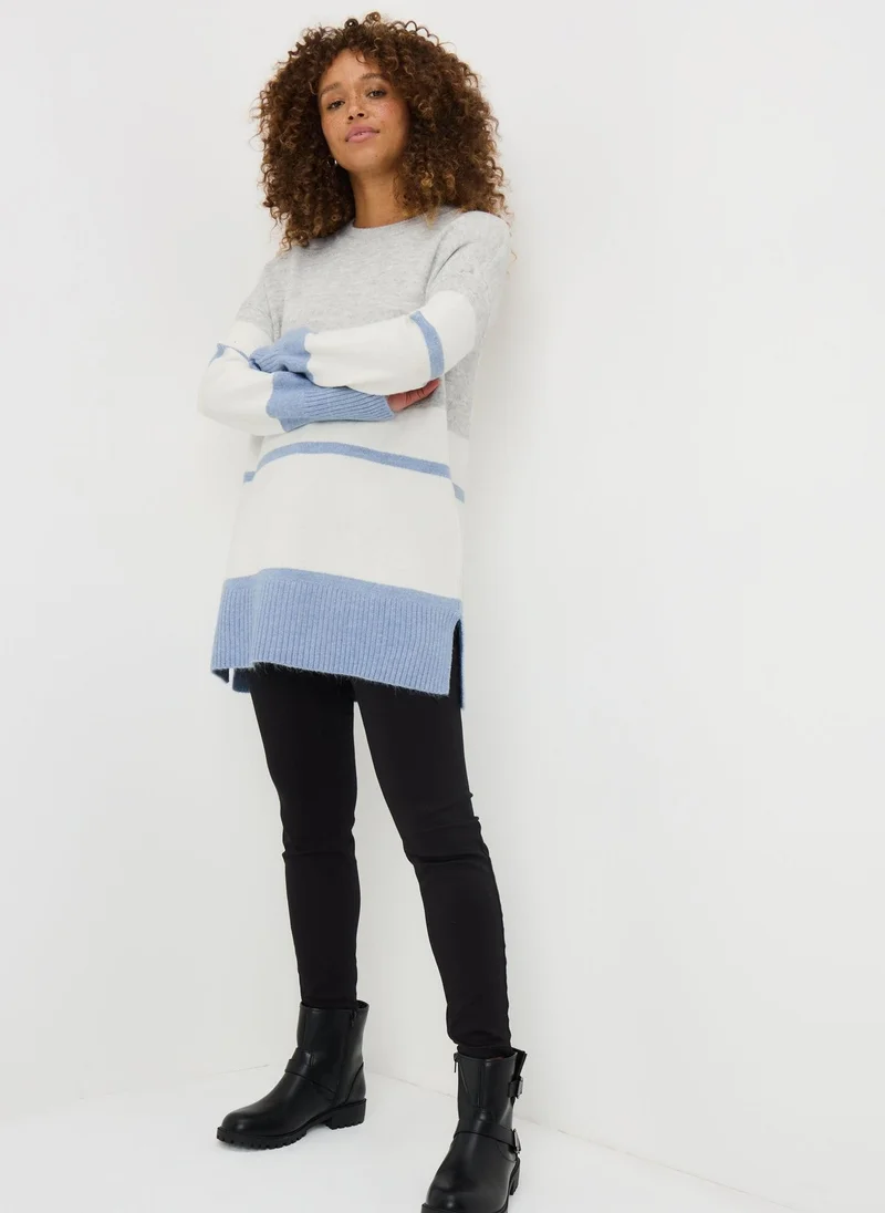 ماتلان Grey Colour Block Knitted Tunic