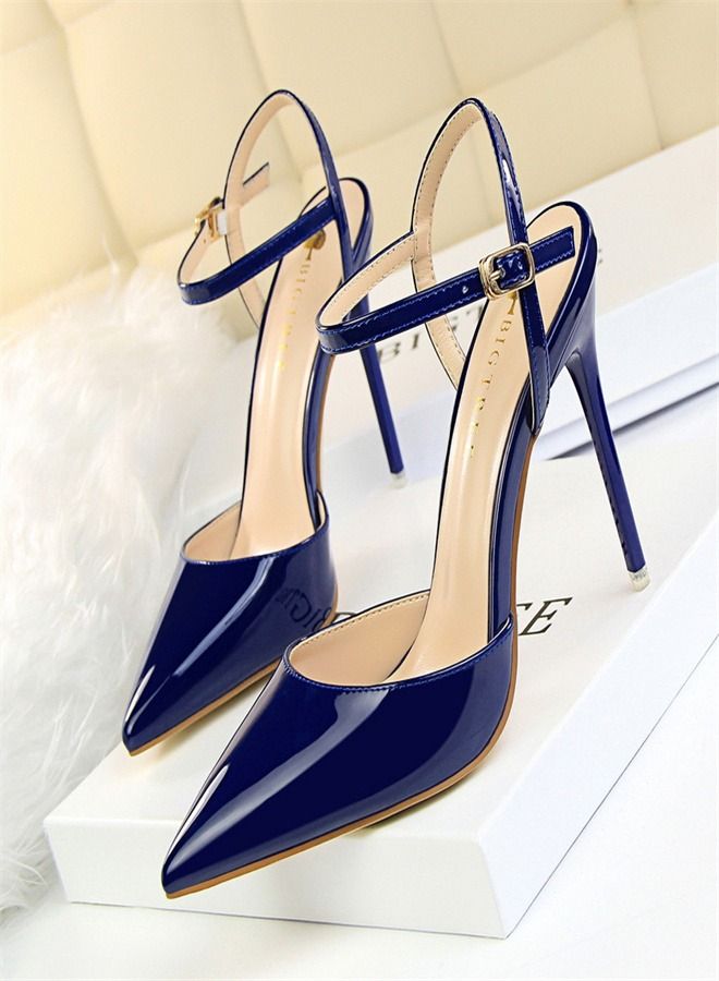 BIGTREE Fashion Trend High-Heeled Sandals 10.5CM Blue 