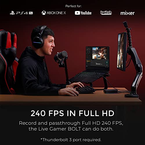 AVerMedia Live Gamer Bolt: Thunderbolt 3 External Capture Card, Stream and Record in 4K60 HDR10, Support Win 11 and MacOS 10.15, Not for Apple M1 CPU, Perfect for PS4 Pro, PS5, Xbox Series X/S (GC555) - Image 5