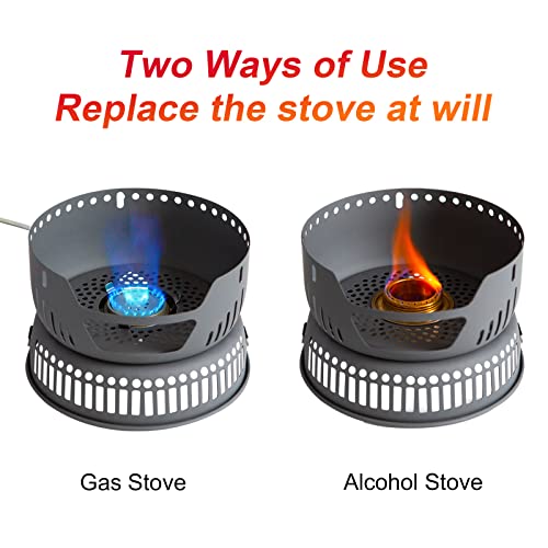 ALOCS Camping Cookware - 11 Piece Lightweight Camp Cooking Set with Portable Camping Stove & Gas Stove Burner - Durable Compact Camping Pot for Hiking Car Camping Vanlife RV - Image 5