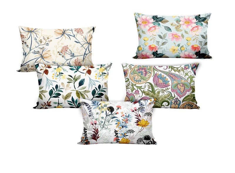 Ultimate Trends Polyester Digital Modern Printed Pillow Cover 12x18 Set of 5, Multi Color (UTCS-1208) - Image 2