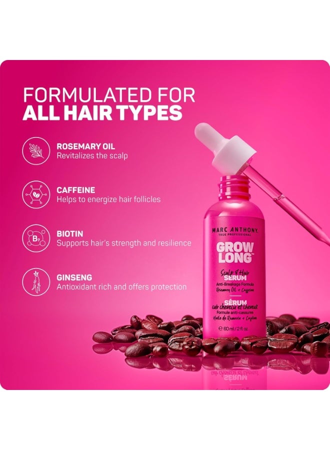 مارك أنتوني سيروم نمو الشعر وفروة الرأس - تركيبة مضادة للتكسر، تغذي وتقوي وترطب فروة الرأس وبصيلات الشعر - لمعان طبيعي وخصلات شعر أكثر كثافة من الجذور إلى الأطراف، 2 أونصة سائلة - Image 2