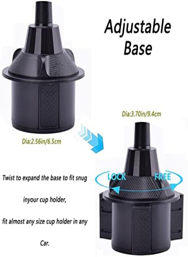 SUKILO Multifunctional Car Drink Holder & Dining Table with 360° Rotating Adjustable Food Plate, Extendable Base, Cup & Accessory Holder – Portable Car Tray for Food, Coffee, Keys, Lipstick – Easy Installation  - Image 5