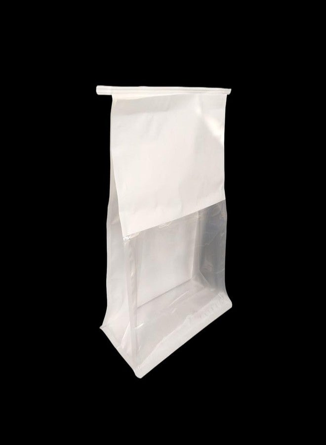 Jilukibo Large White Paper Toast Bags with Clear Window, Food Storage Bakery Bag with Steel Wire Edge Sealing for Bread Loaf Cookie Coffee Bean, Tin Tie Tab Lock Opening Stand Up Pouches (25 Pack) - Image 4