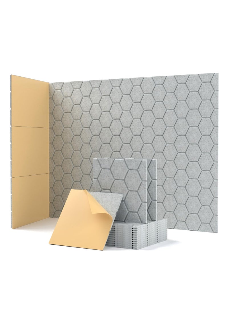 SOLARAE High Density Self-Adhesive Acoustic Wall Panels, 12 Pack Soundproof Noise Cancelling Panels for Effective Acoustic Treatment and Stylish Wall Decoration. - Image 1