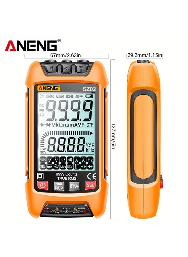 ANENG SZ02 Red Smart Digital Multimeter 9999 Counts True RMS Auto Electrical Tester - Image 4