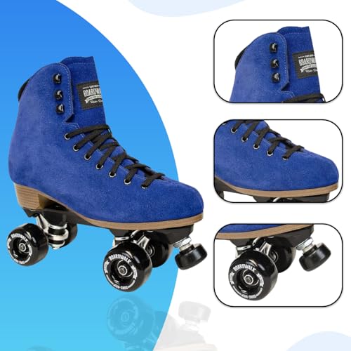 Sure-Grip Boardwalk Unisex Outdoor Roller Skates Material of Leather, Rubber, Suede & Aluminum Trucks | Comfortable, Extra Long Laces - Suitable for Beginners (Blueberry Plus, Mens 5 / Womens 6) - Image 4