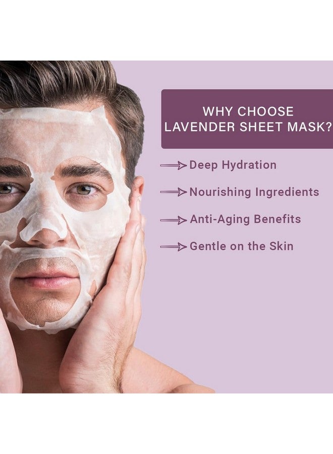 MAN CODE Mancode Lavender Facial Sheet Mask 25ml Smoothen Rough & Dry Skin Calming Firming Pore Reducing, Brightening and Enhances Daily Glow | Korean Sheet Mask for Men Women Sheet Mask Set Combo Pack of 3 - Image 3