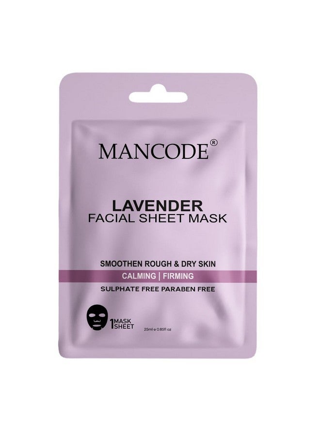 MAN CODE Mancode Lavender Facial Sheet Mask 25ml Smoothen Rough & Dry Skin Calming Firming Pore Reducing, Brightening and Enhances Daily Glow | Korean Sheet Mask for Men Women Sheet Mask Set Combo Pack of 3 - Image 2