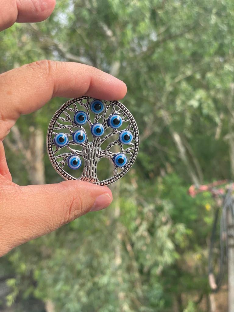 BLUE BEADS Home & Decor Magnets Multi Design Turkish Round Evil Eye Fridge Magnet Refrigerator Sticker Good Luck & Protection Unique Items Home and Office Decorative Car Accessories (Tree) - Image 4