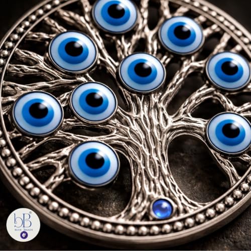 BLUE BEADS Home & Decor Magnets Multi Design Turkish Round Evil Eye Fridge Magnet Refrigerator Sticker Good Luck & Protection Unique Items Home and Office Decorative Car Accessories (Tree) - Image 3