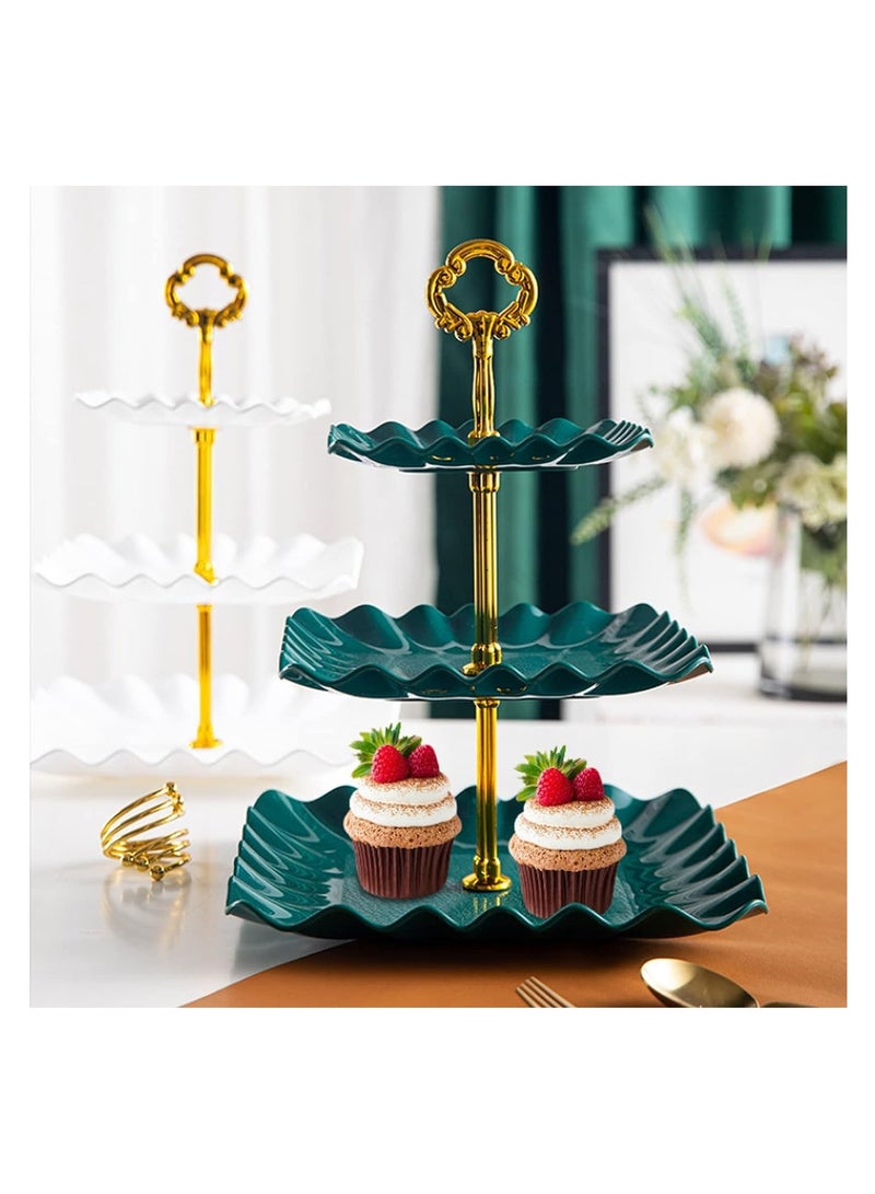 Zikra Cupcake Stand, 3 Pcs 3 Tier Cupcake Stand for Cupcakes, Tiered Cupcake Tower, Plastic Dessert Stand, Dessert Stands for Party, Wedding, Birthday, Baby Shower - Image 2