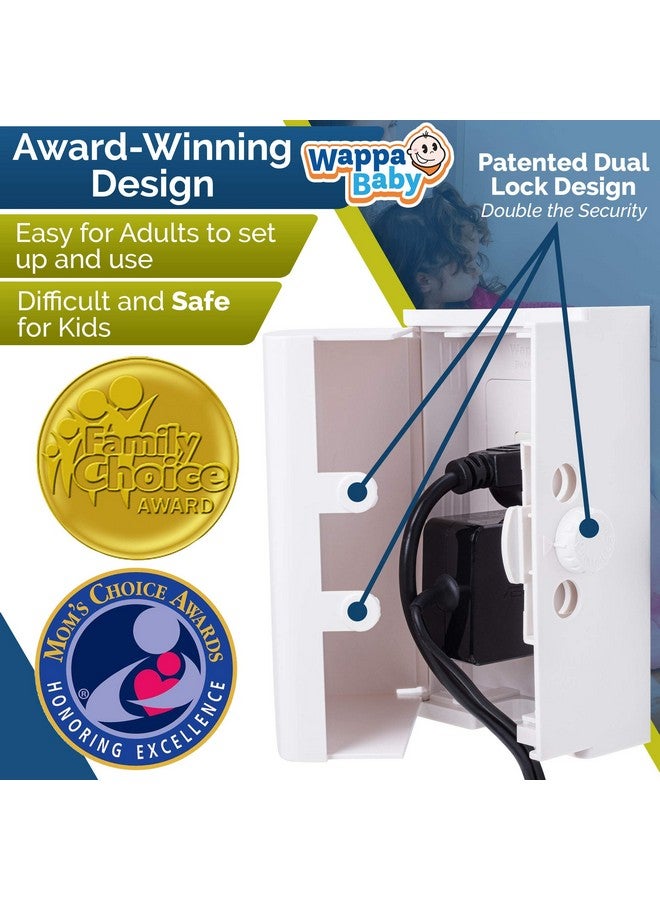 Wappa Baby Baby Safety Outlet Cover Box (2 Pack) Double Lock For Much Better Toddler Proofing Easier Operation Simple 3 Step Install With Included Screws. Provides Extra Space Inside For Plugs (2 Pack White) - Image 5