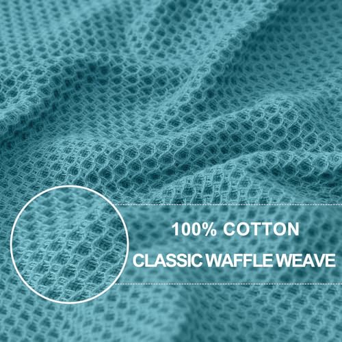 Homaxy 100 Cotton Waffle Weave Kitchen Dish Cloths Ultra Soft Absorbent Quick Drying Dish Towels 12 x 12 Inches 6Pack Lake Blue - Image 3