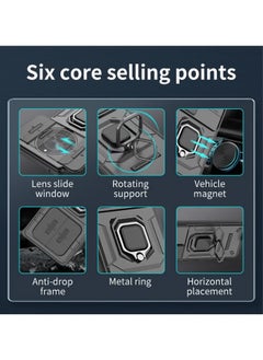 X-level Case Cover for Honor X9b 5G/Honor X50 with Slide Camera Cover Shockproof Metal Ring Stand Protective Back Cover  - Image 5