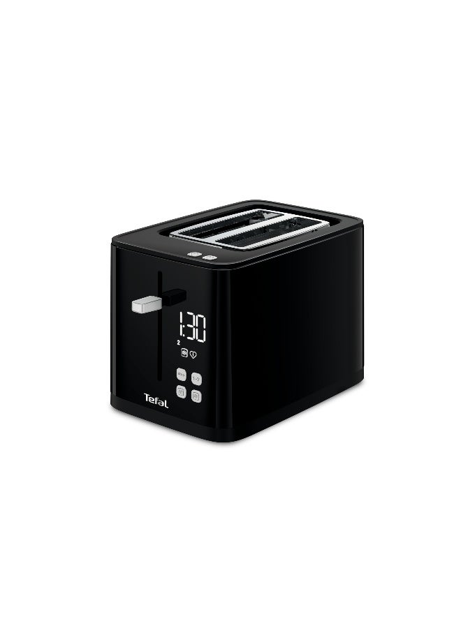 Tefal Toaster | SmartN'Light Digital Toaster | 2 Slots | 7 Levels of Toasting | Defrot and Reheat Functions | Settings Saving Function | Safe to Touch |   2 Years Warranty 850 W TT640840 Onyx Black - Image 1