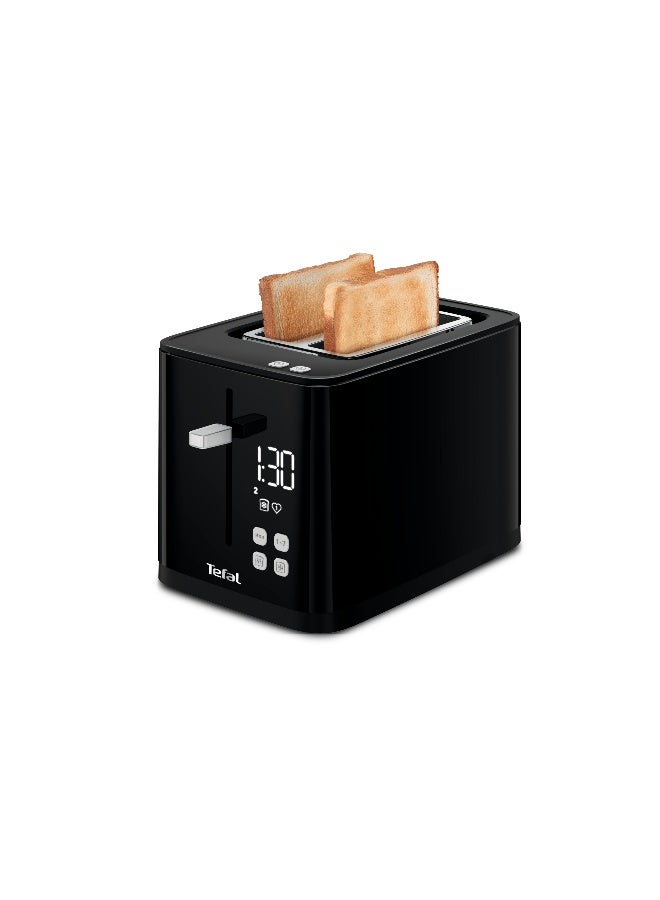 Tefal Toaster | SmartN'Light Digital Toaster | 2 Slots | 7 Levels of Toasting | Defrot and Reheat Functions | Settings Saving Function | Safe to Touch |   2 Years Warranty 850 W TT640840 Onyx Black - Image 3