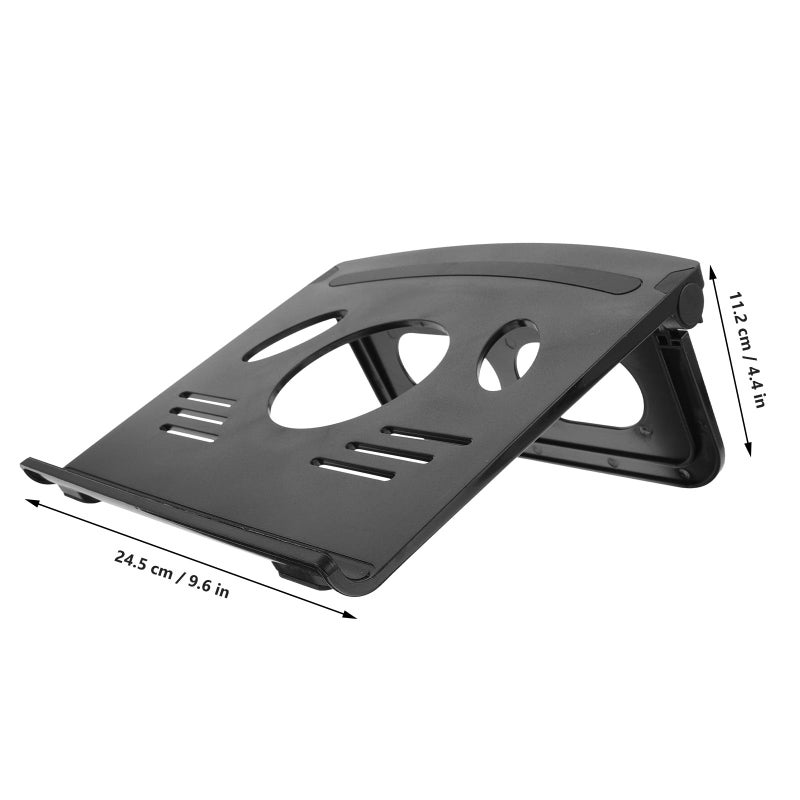Adjustable Laptop Stand With Anti Slip Cooling Rack Computer Holder For Desk Office Home Black - Image 3