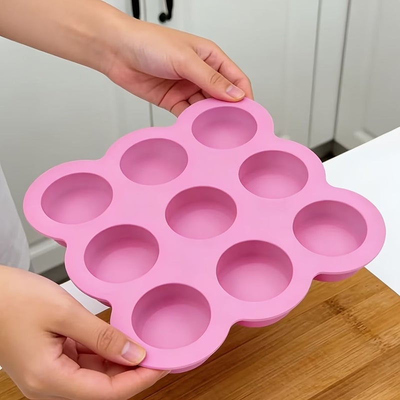 Pink Cylinder Cake Baking Mold Chocolate Pudding Jelly Mold 9 Cavities - Image 2