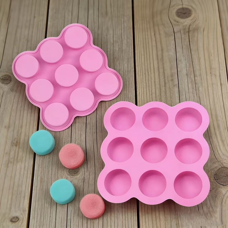 Pink Cylinder Cake Baking Mold Chocolate Pudding Jelly Mold 9 Cavities - Image 3