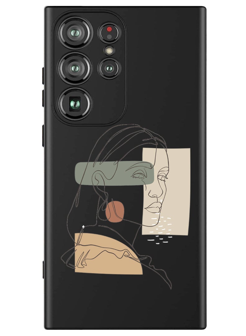 Theodor Protective Slim Fit Case Liquid Silicone Cover with Full Body Protection Anti-Scratch Shockproof Case For Samsung Galaxy S24 Ultra (Black) - Women B - Image 1