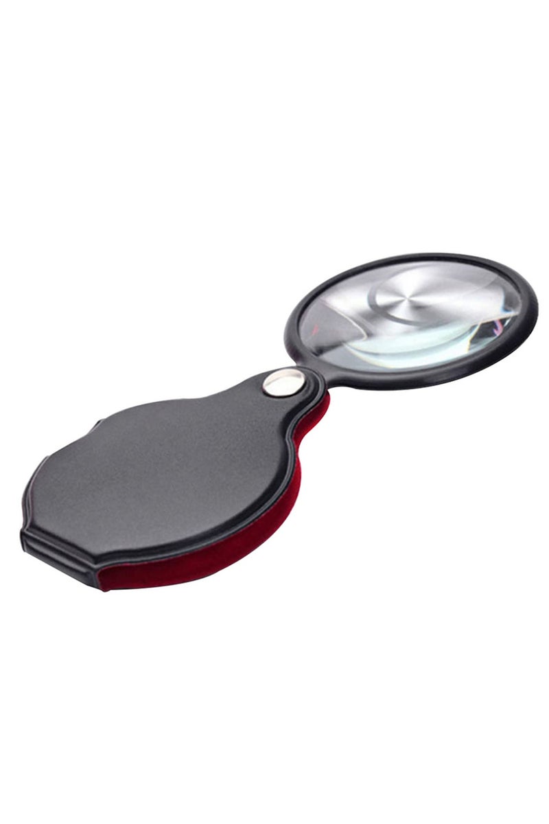 50mm Mini Magnifying Glass 8X with Leather Case Portable Handheld Magnifier for Reading Jewelry Inspection Ideal Gift Single Lens Optical Tool - Image 2