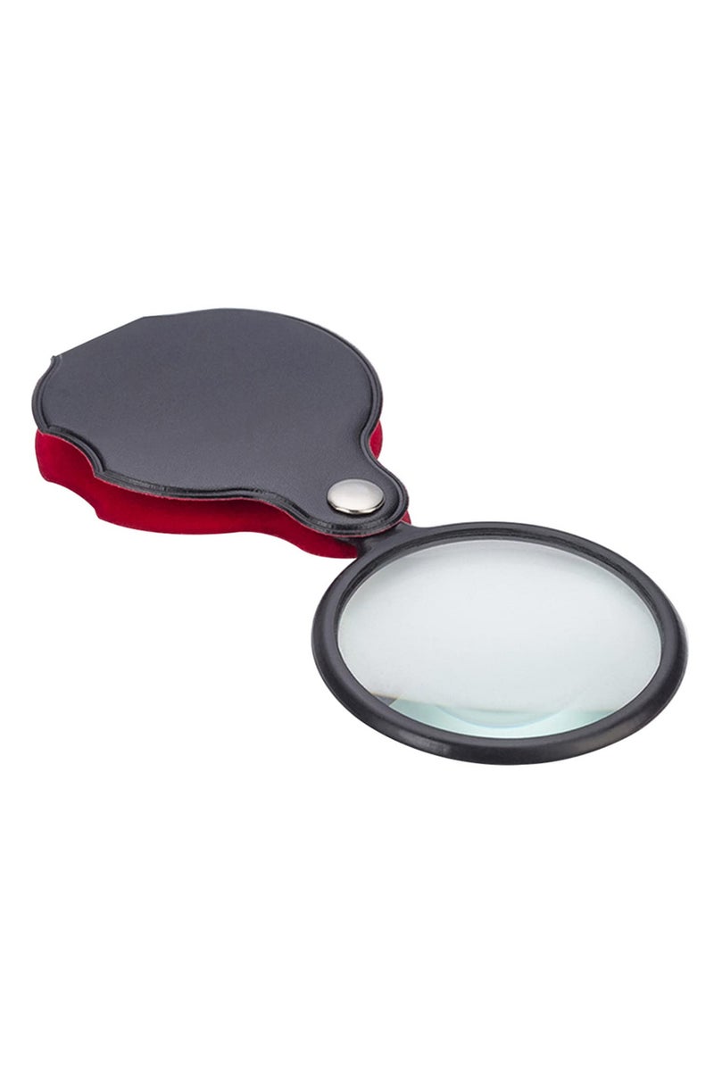 50mm Mini Magnifying Glass 8X with Leather Case Portable Handheld Magnifier for Reading Jewelry Inspection Ideal Gift Single Lens Optical Tool - Image 3
