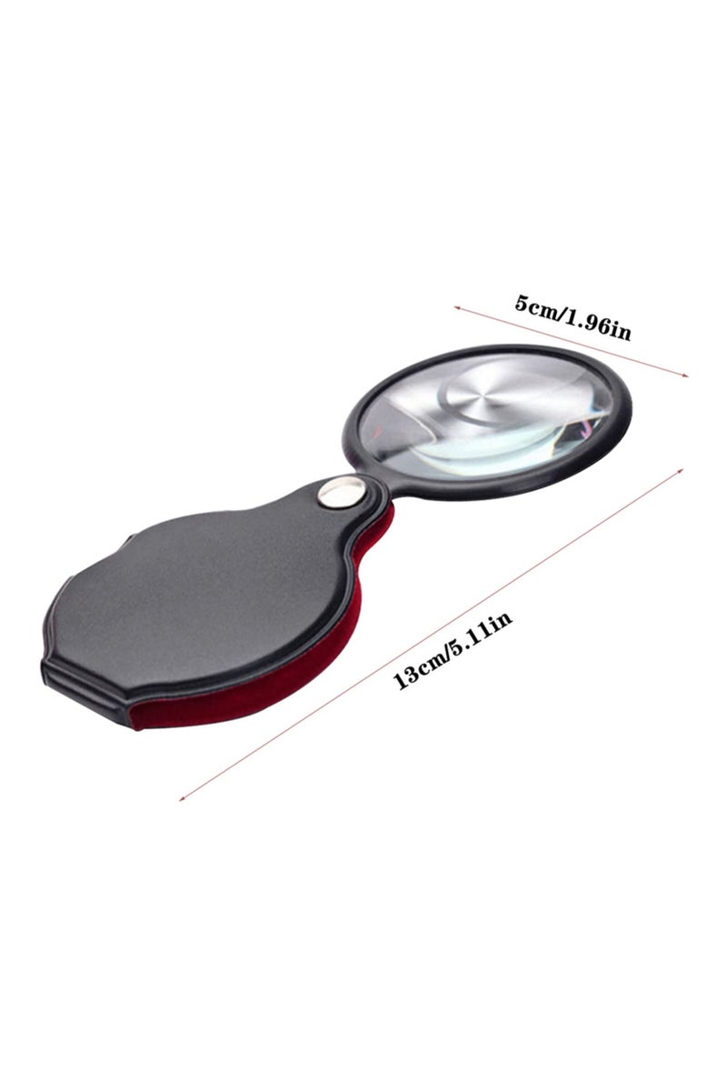 50mm Mini Magnifying Glass 8X with Leather Case Portable Handheld Magnifier for Reading Jewelry Inspection Ideal Gift Single Lens Optical Tool - Image 4