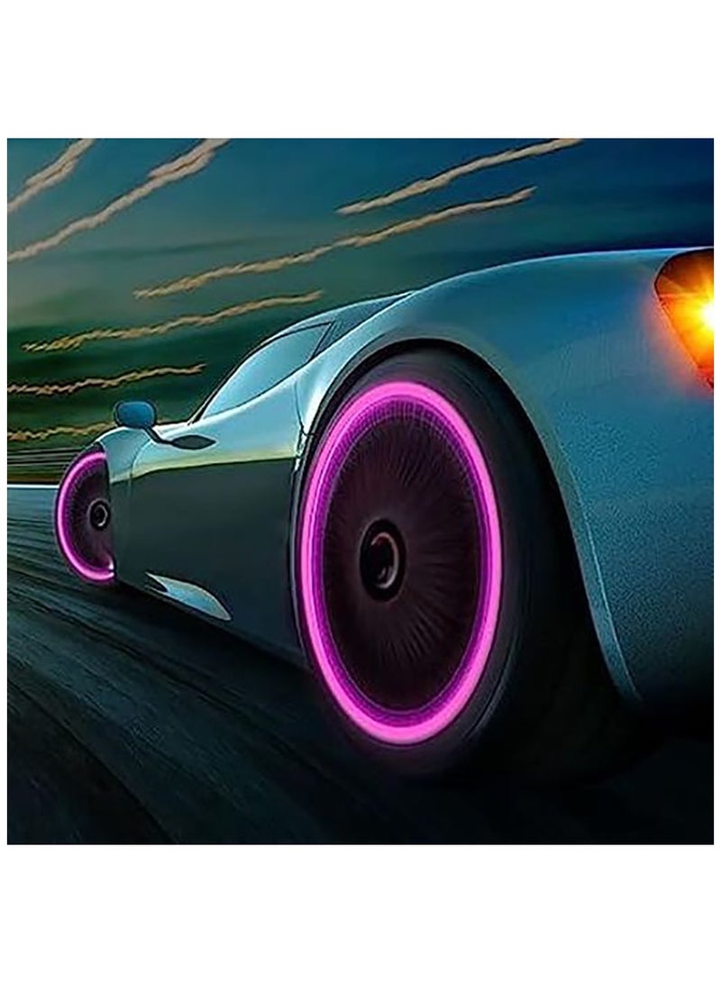 fluorescent  Car & Motorcycle & Bicycle Wheel Tires Valves Cover Light Up - 5 Pcs - Image 1