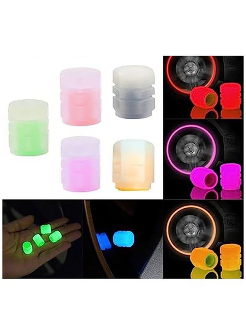 fluorescent  Car & Motorcycle & Bicycle Wheel Tires Valves Cover Light Up - 5 Pcs - Image 4