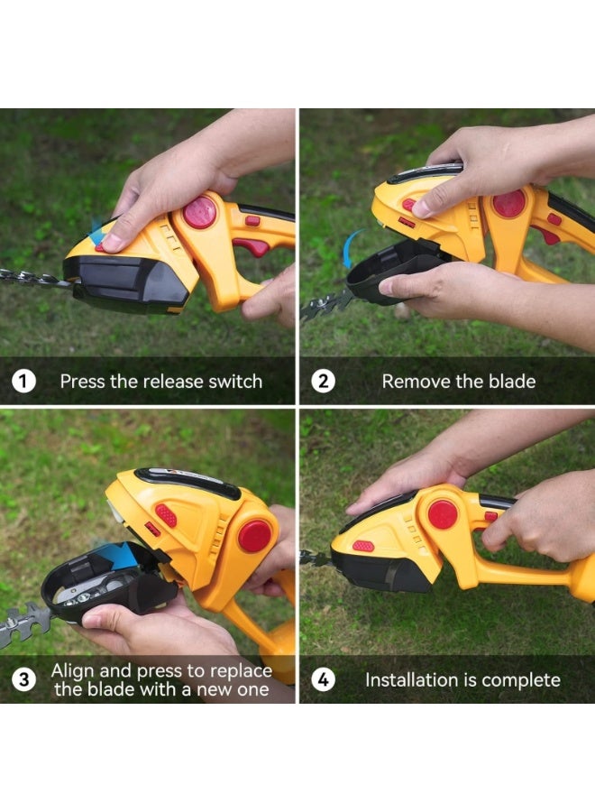 إم مياويان جهاز تشذيب وتحسين الحدائق 2 في 1 لاسلكي 24 فولت مع بطارية قابلة للشحن وشاحن – مقص سياج يدوي وقصّ عشب مناسب للحدائق والعشب المنزلي - Image 4