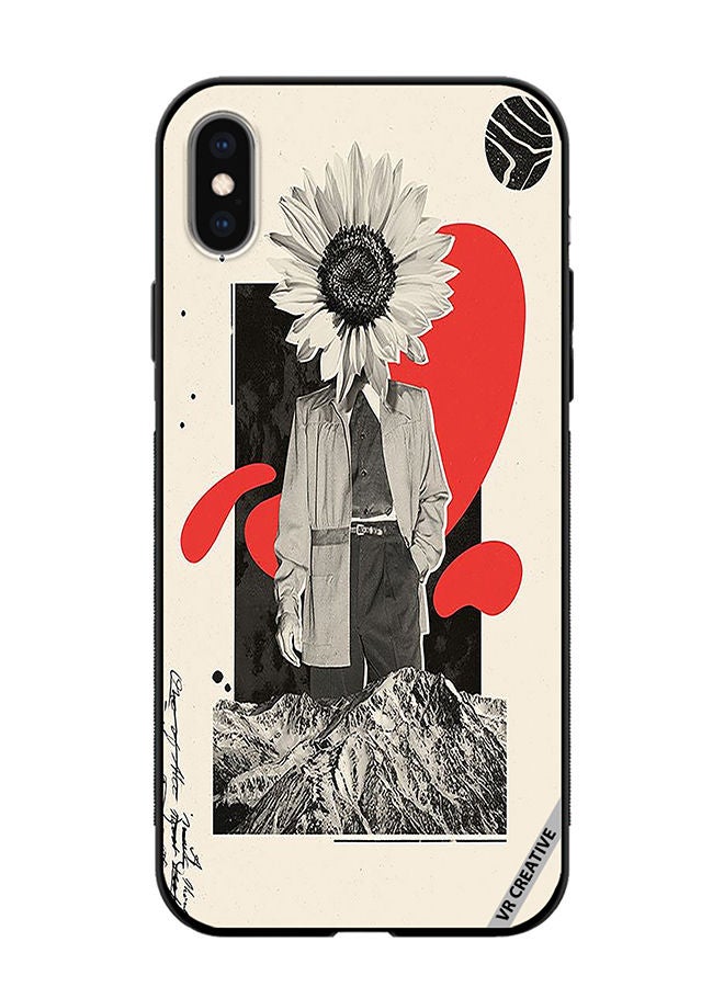 VR CREATIVE Protective Case Cover For Apple iPhone X/XS Flower Face Of A Man Design Multicolour - Image 1