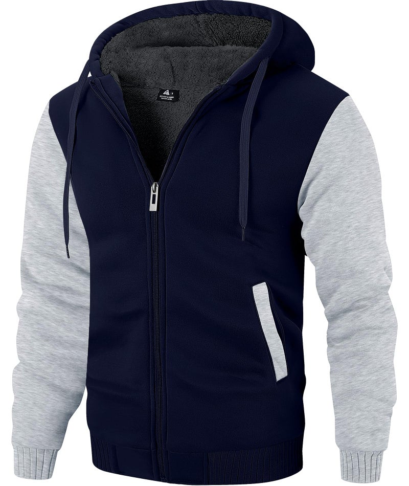 ZITY Men's Zip Up Hoodie Heavyweight Winter Sweatshirt Fleece Sherpa Lined Warm Jacket - Image 1