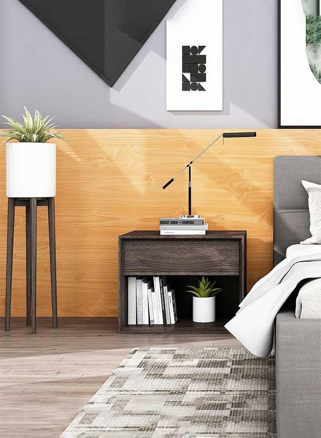 رَوَائِد ورق جدران بتصميم خشب الجوز 45×500 سم – بلون خشب أصفر، لاصق ذاتي وقابل للإزالة، لتغليف الخزائن والمكاتب والدولايب – لفة فينيل بنقش حبيبات الخشب - Image 5