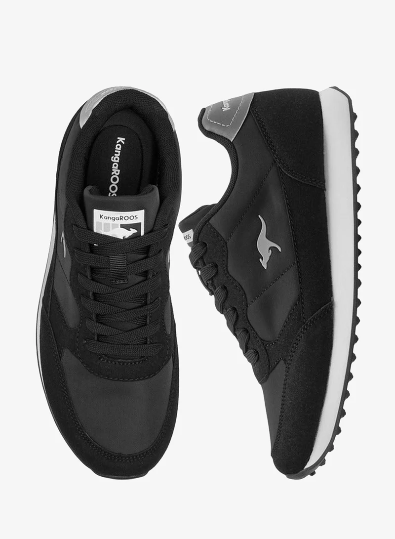kangaROOS BLACK Women's Logo Detail Sneakers with Lace-Up Closure for Women | Best Price UAE