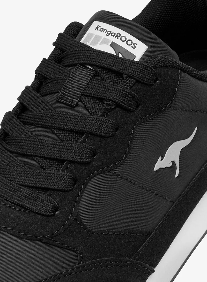 kangaROOS BLACK Women's Logo Detail Sneakers with Lace-Up Closure for Women | Best Price UAE