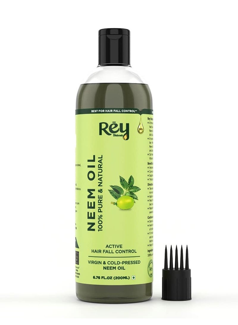 ري زيت النيم ري ناتشورالز 100% طبيعي نقي ومعصور على البارد لتخفيف القشرة وعدوى فروة الرأس ونمو الشعر الصحي 200 مل - Image 1