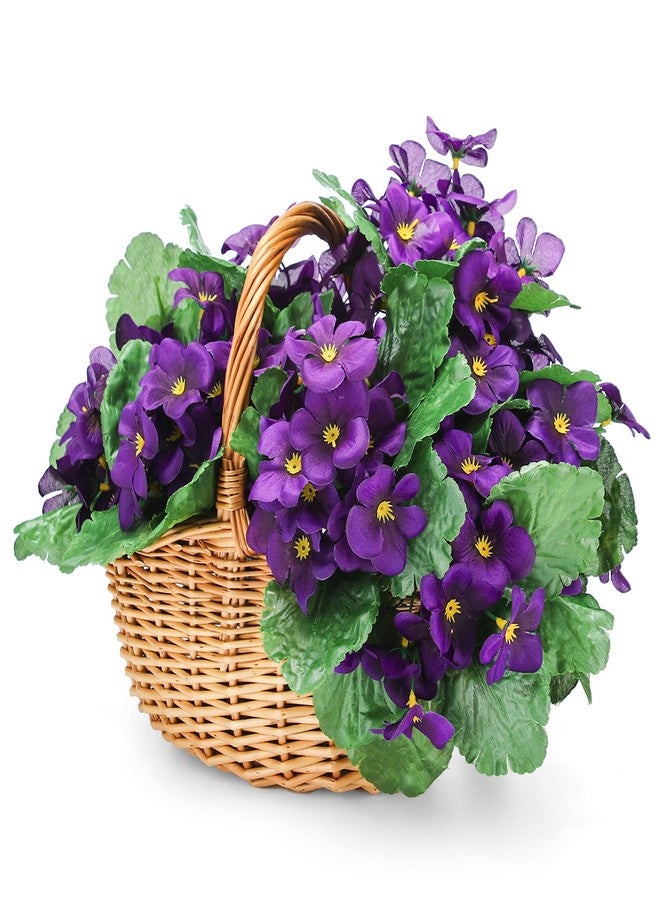 Maysing 10 Pcs African Violet Artificial Plant Purple African Violet Individual 9 Inches Artificial Flowers for Home Decoration Office Decor Gift - Image 2