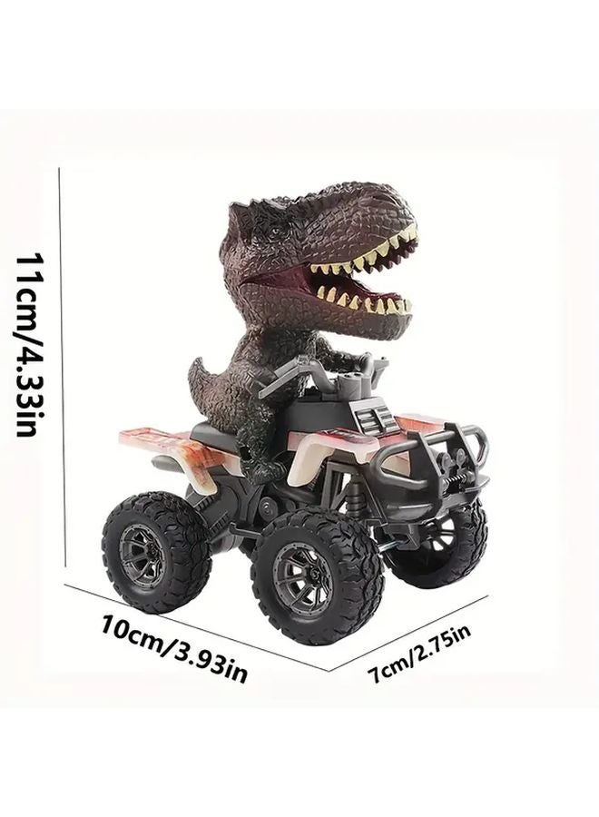 دمية الديناصور البني تيرانوصور ريكس - تشغيل يدوي بالشد والدفع - متينة - بدون بطارية - Image 3