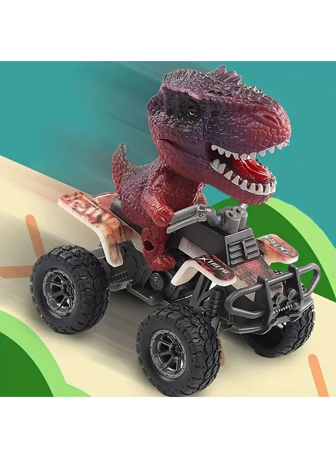 دمية الديناصور البني تيرانوصور ريكس - تشغيل يدوي بالشد والدفع - متينة - بدون بطارية - Image 4