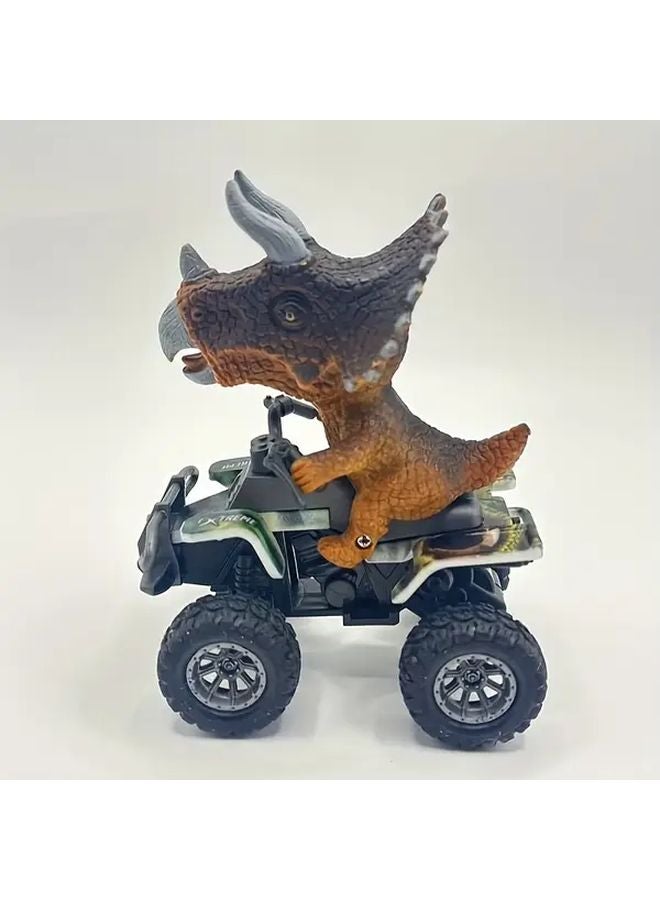 دمية الديناصور البني تيرانوصور ريكس - تشغيل يدوي بالشد والدفع - متينة - بدون بطارية - Image 1