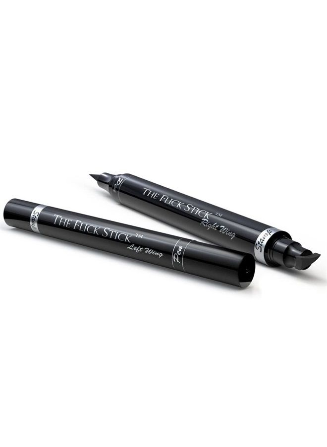 The Flick Stick Winged Eyeliner Stamp by Lovoir, Waterproof Make Up, Smudgeproof, Long Lasting Liquid Eye liner Pen, Vamp Style Wing, 2 Wingliner Pens (12mm Vintage, Midnight Black) - Image 1