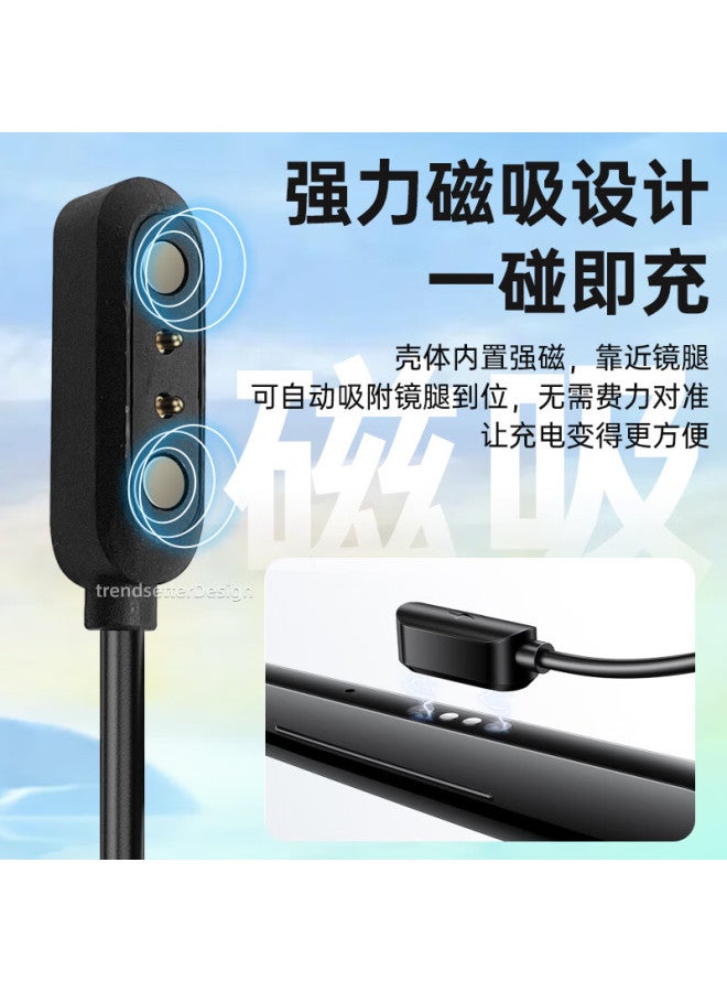 كابل شحن نظارات شاومي ميجيا يويت شيانغ إيديشن مزدوج الشحن كابل مزدوج نظارات ميجيا الذكية الصوتية منفذ نوع-سي أنثوي إلى جذب مغناطيسي اثنان في واحد